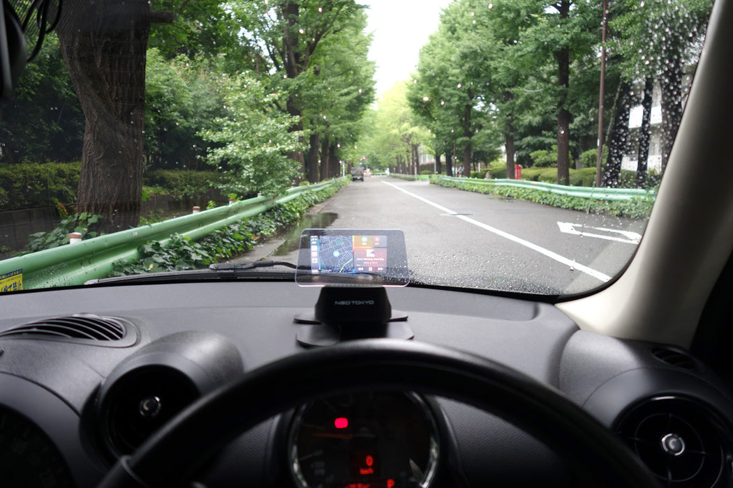 HUD-2023 ヘッドアップディスプレイ ワイヤレスCarPlay/AndroidAuto対応（小型台座版）[送料無料/翌営業日発送]